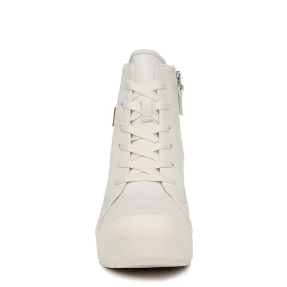Dr. Scholls Time Off Up Platform Booties White Faux Leather Size 7.5M - F44 - Picture 3 of 4